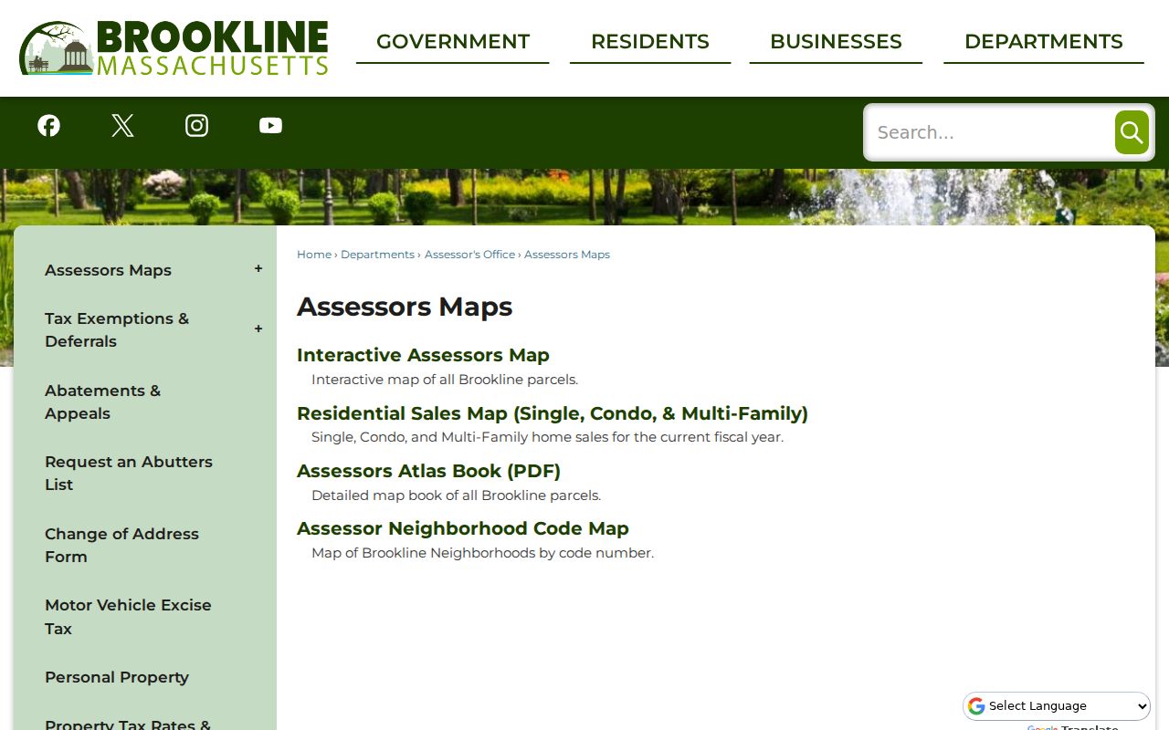 Brookline street directory assessor parcel and neighborhood maps