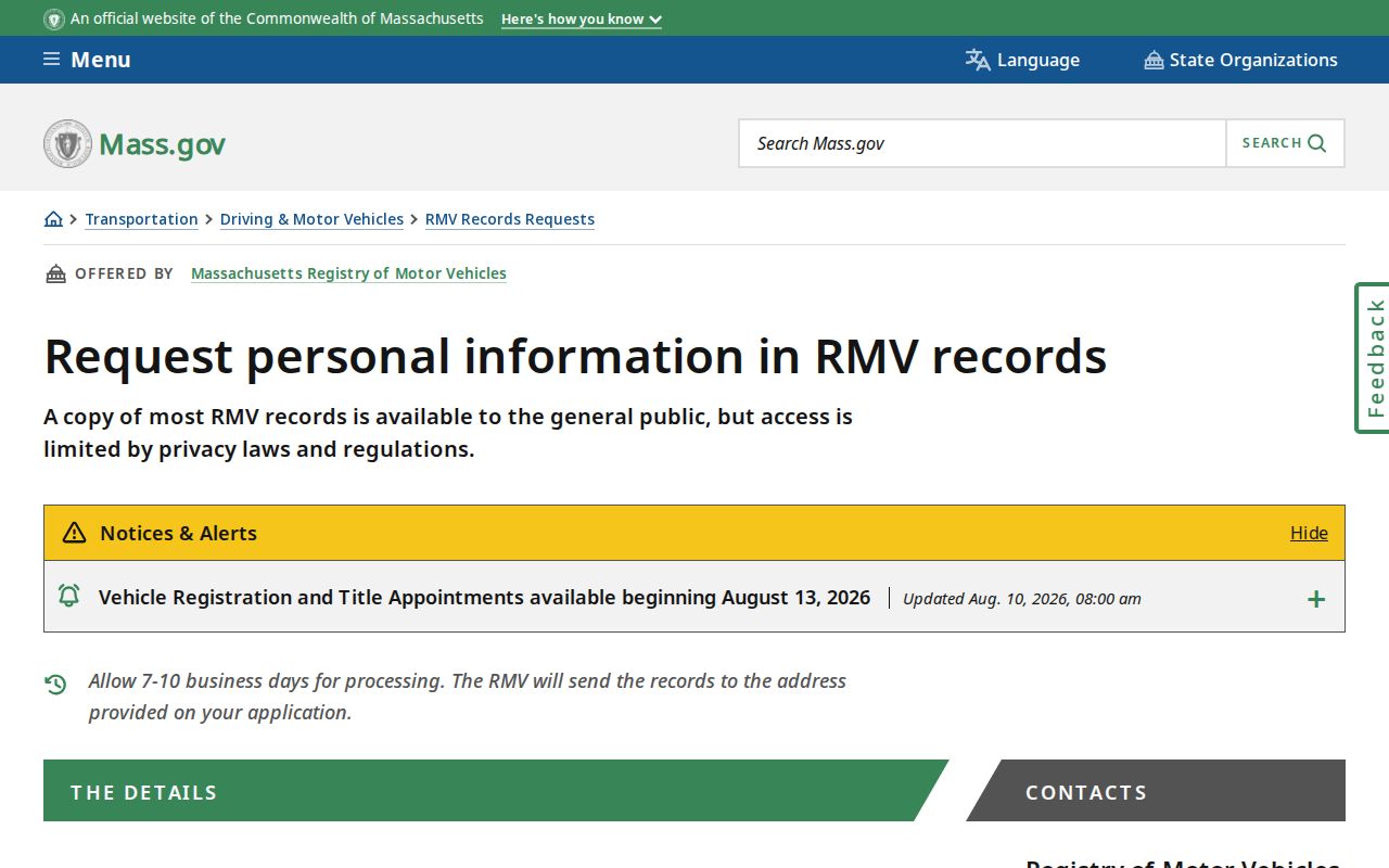 Brookline ZIP code directory Massachusetts RMV personal information guidance